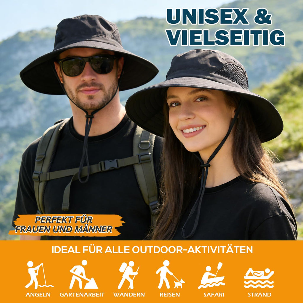 EINSKEY Breitkrempe Sonnenhut, wasserdichter Buschhut für Damen und Herren