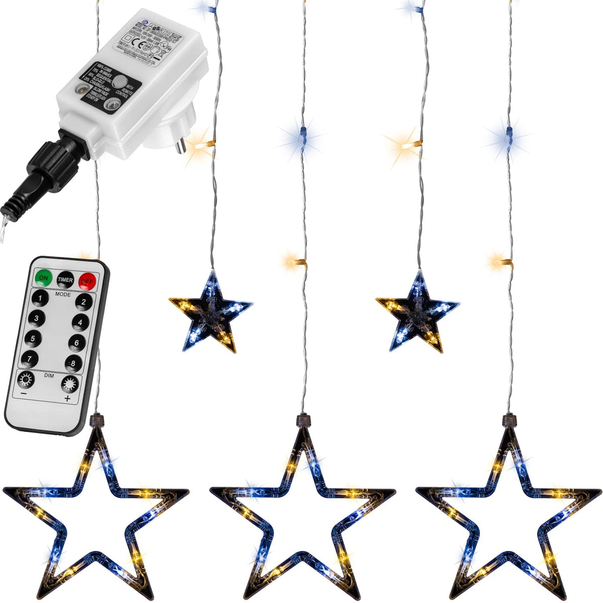 VOLTRONIC LED-Lichtvorhang, für den Innen- und Außenbereich, IP44, Modell und Farbe nach Wahl, Fernsteuerung