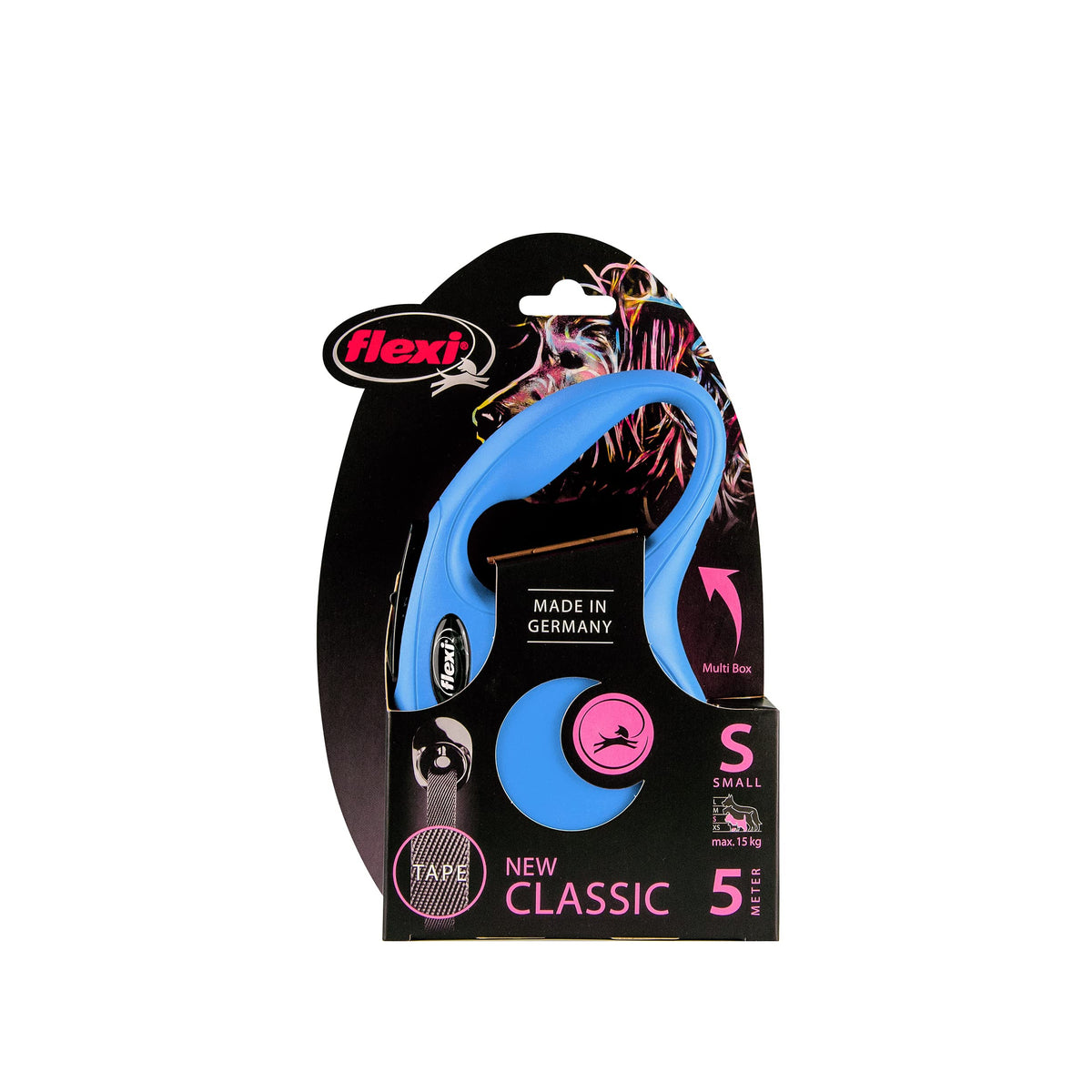 flexi® Classic L Hunde Roll-Leine, 5m Gurt, schwarz