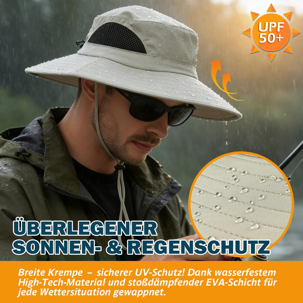 EINSKEY Breitkrempe Sonnenhut, wasserdichter Buschhut für Damen und Herren