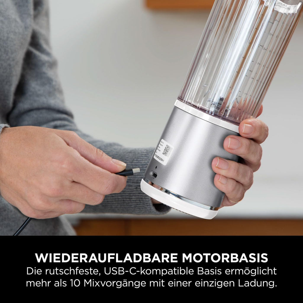 Ninja Blast Tragbarer Mixer / Blender / Smoothie Maker, 530ml Becher, Auslaufsicherer Deckel, Leistungsstarker Mini Standmixer, Kabellos & Wiederaufladbar, Zerkleinert Eis & Obst, Blau, BC151EUNV