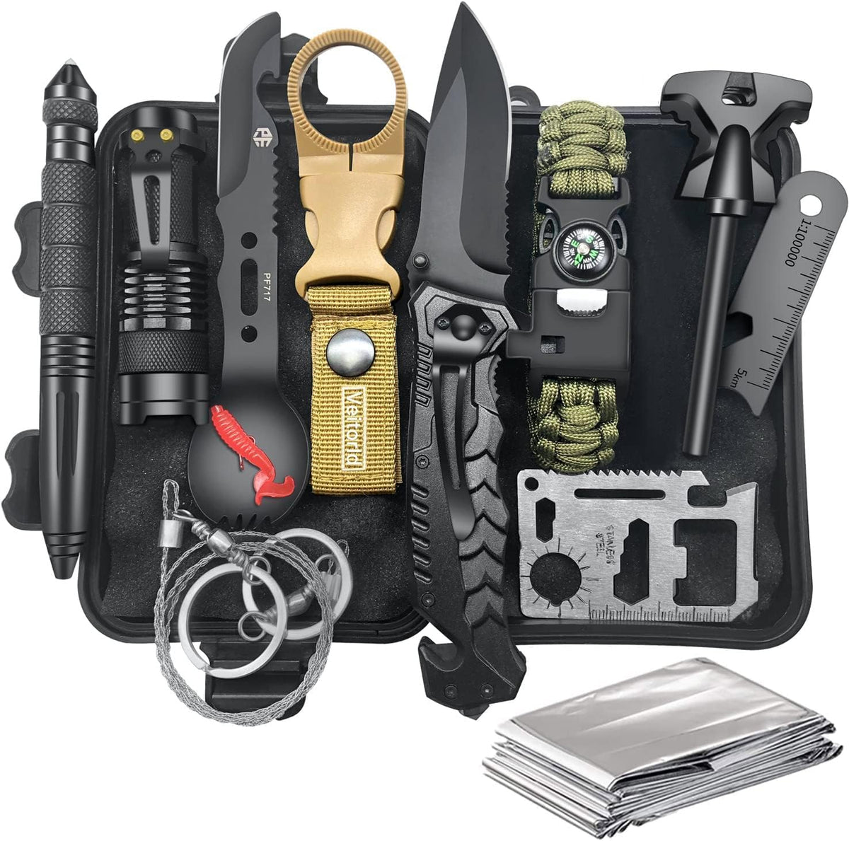 Veitorld Survival Kit Geschenke Weihnachten für Männer, Outdoor Ausrüstung