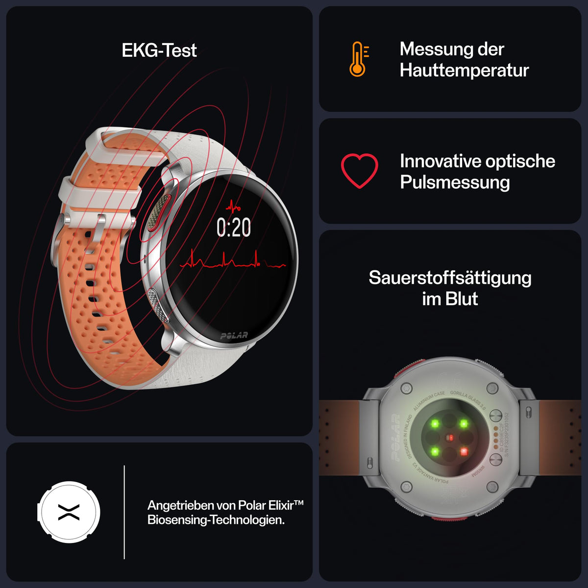 Polar Vantage V3 Premium GPS-Sportuhr mit AMOLED