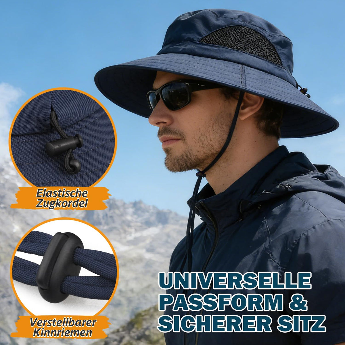 EINSKEY Breitkrempe Sonnenhut, wasserdichter Buschhut für Damen und Herren