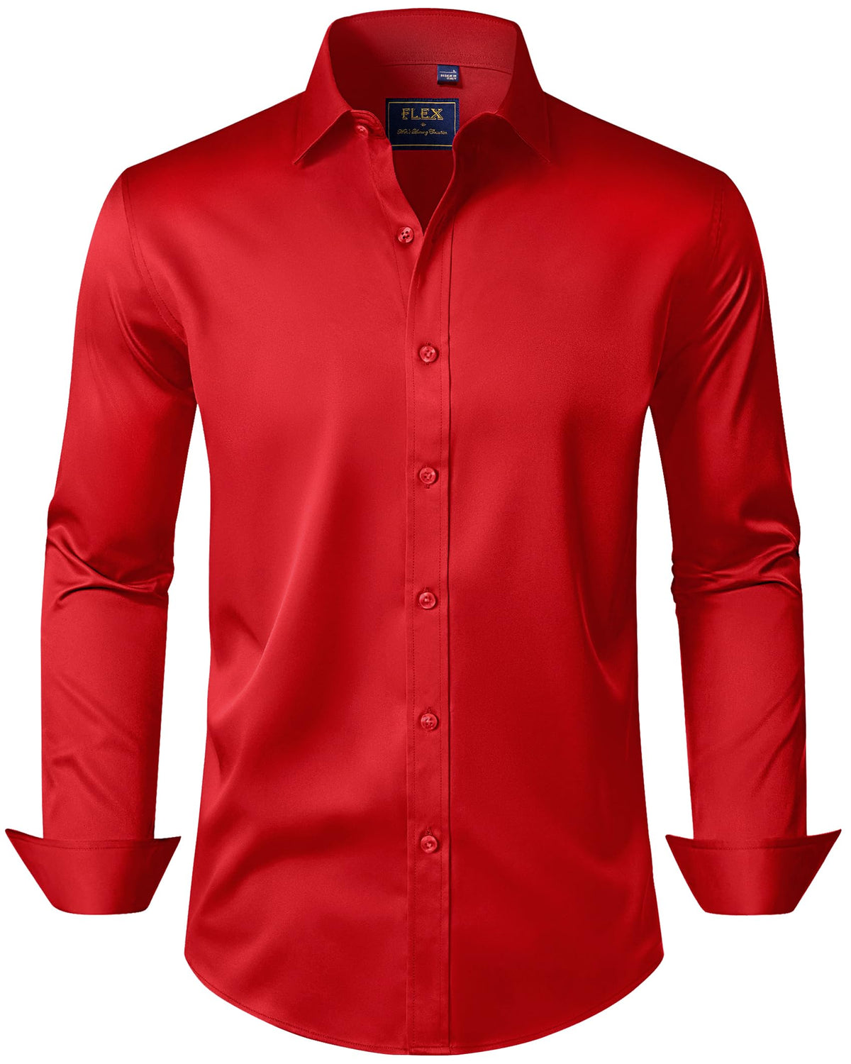 J.VER Men's Dress Shirts Solid Long Sleeve Stretch Wrinkle-Free Formal Shirt Business Casual Button Down Shirts