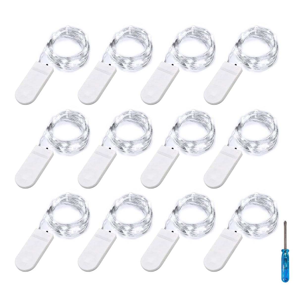 BXROIU 6 x 20 LED Micro Lichterkette Batterie 2 m mit CR2032 Warmweiß