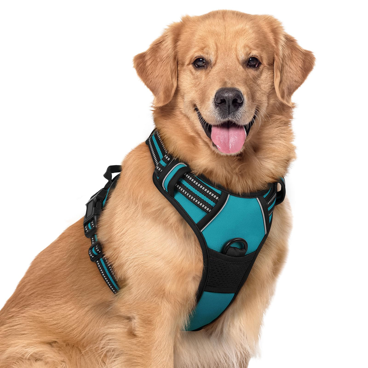 rabbitgoo Hundegeschirr Grosse Hunde Anti Zug mit Griff, L, Schwarz