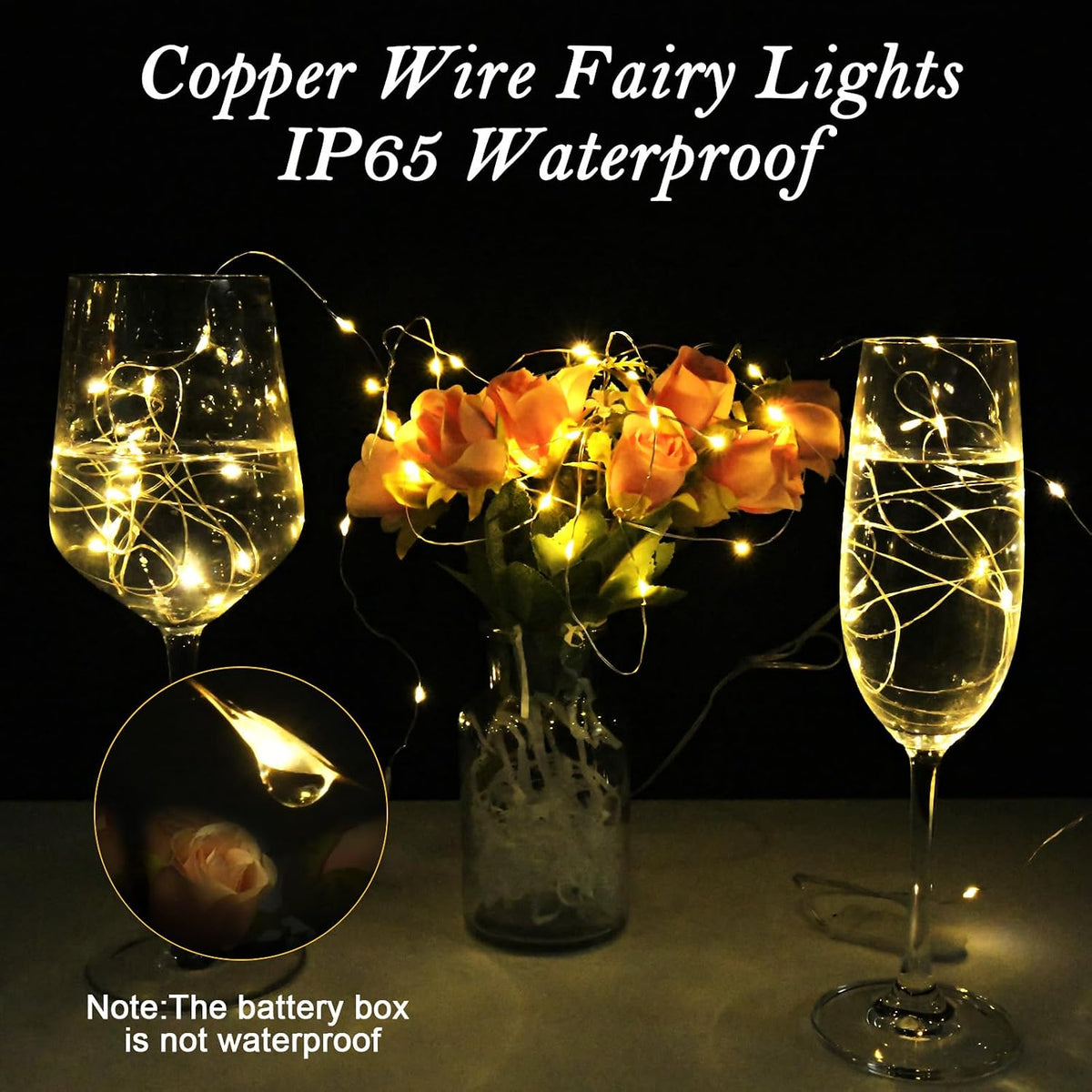 cshare Halloween Deko Lichterkette, Herbst lichterkette, 16.4ft/5m 50LEDs Orange Fall Fairy Lichter,Halloween Dekorationen String IP65 wasserdicht Zelt Lichter für kürbis Dach Fenster Party(Orange)