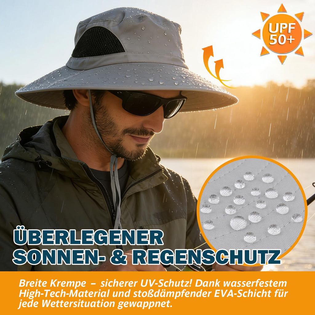 EINSKEY Breitkrempe Sonnenhut, wasserdichter Buschhut für Damen und Herren