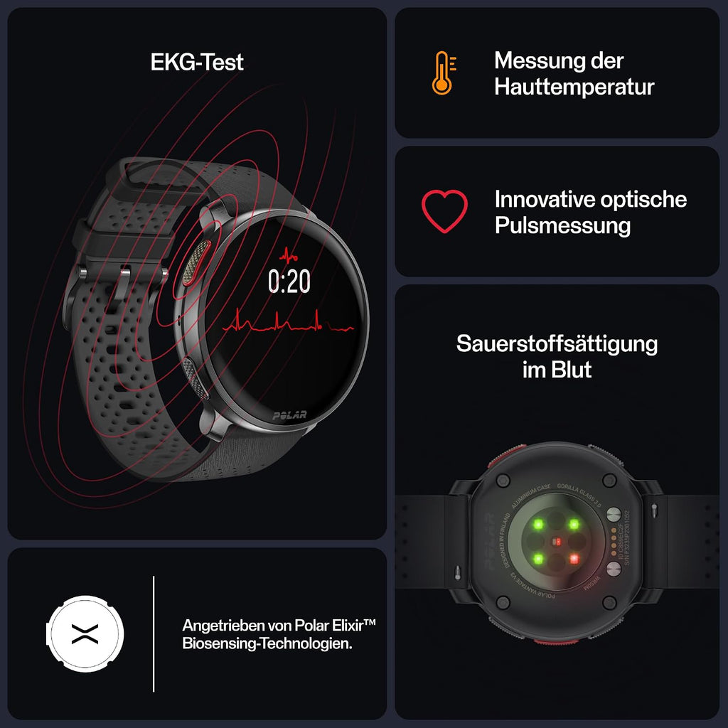 Polar Vantage V3 Premium GPS-Sportuhr mit AMOLED