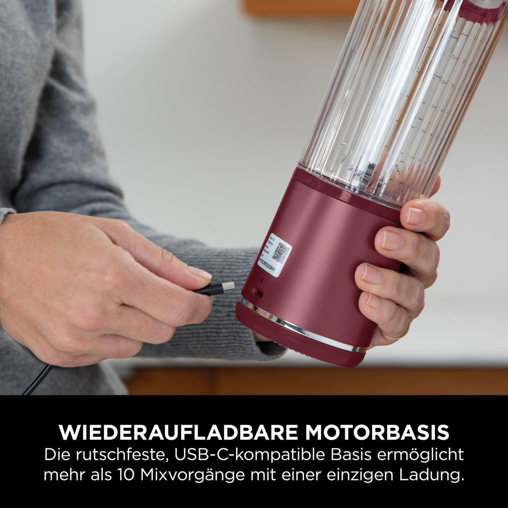Ninja Blast Tragbarer Mixer / Blender / Smoothie Maker, 530ml Becher, Auslaufsicherer Deckel, Leistungsstarker Mini Standmixer, Kabellos & Wiederaufladbar, Zerkleinert Eis & Obst, Blau, BC151EUNV