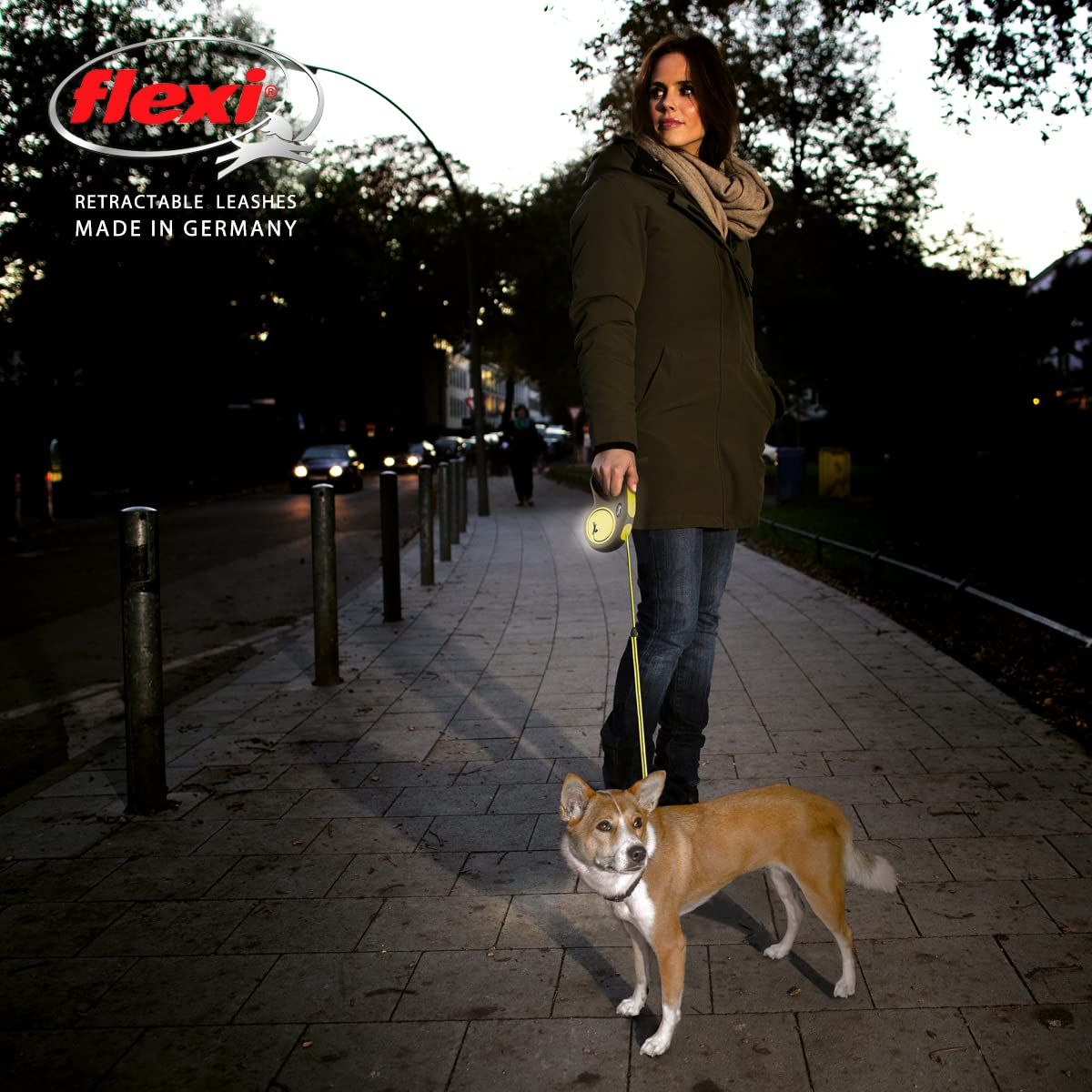 flexi® Classic L Hunde Roll-Leine, 5m Gurt, schwarz