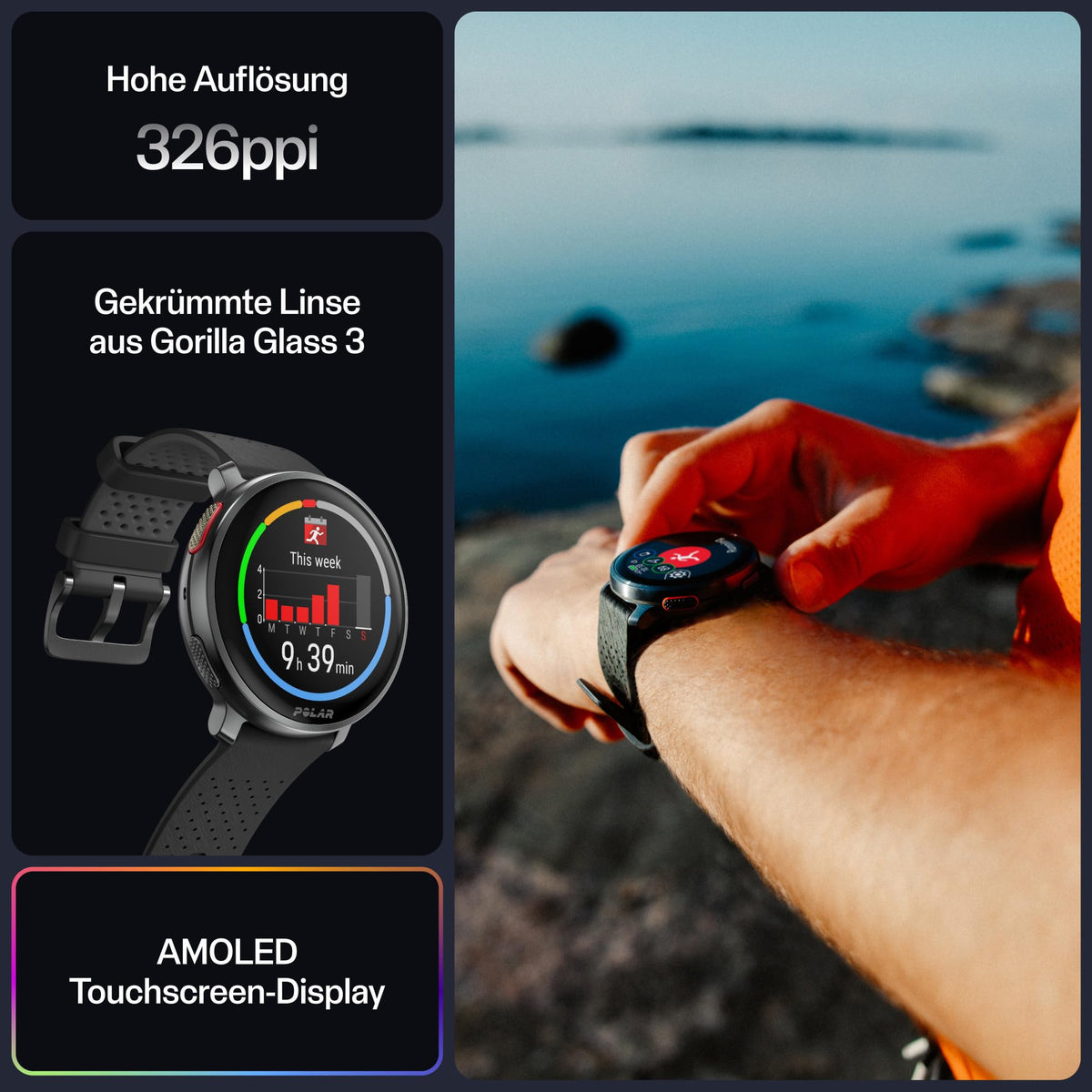 Polar Vantage V3 Premium GPS-Sportuhr mit AMOLED