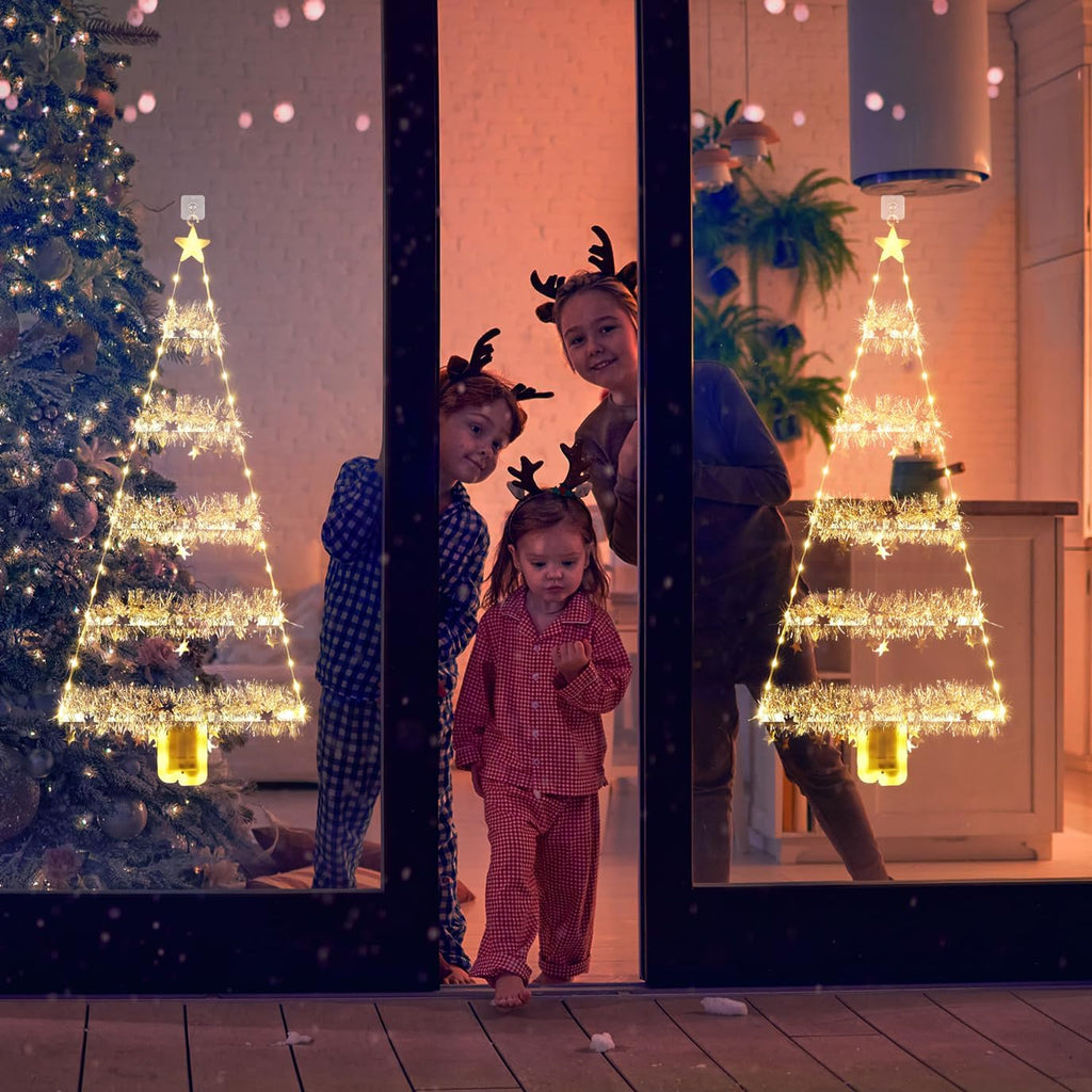 Geemoo LED Weihnachtsmann Leiter Lichterkette - 3 Meter LED Weihnachtsbeleuchtung Strombetrieben mit Timer, Speicherfunktion, 8 Modi, für Innen Außen Weihnachtsbaum Fenster Weihnachten Deko (Warmweiß)