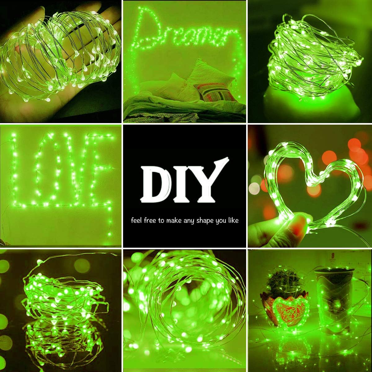 cshare Halloween Deko Lichterkette, Herbst lichterkette, 16.4ft/5m 50LEDs Orange Fall Fairy Lichter,Halloween Dekorationen String IP65 wasserdicht Zelt Lichter für kürbis Dach Fenster Party(Orange)