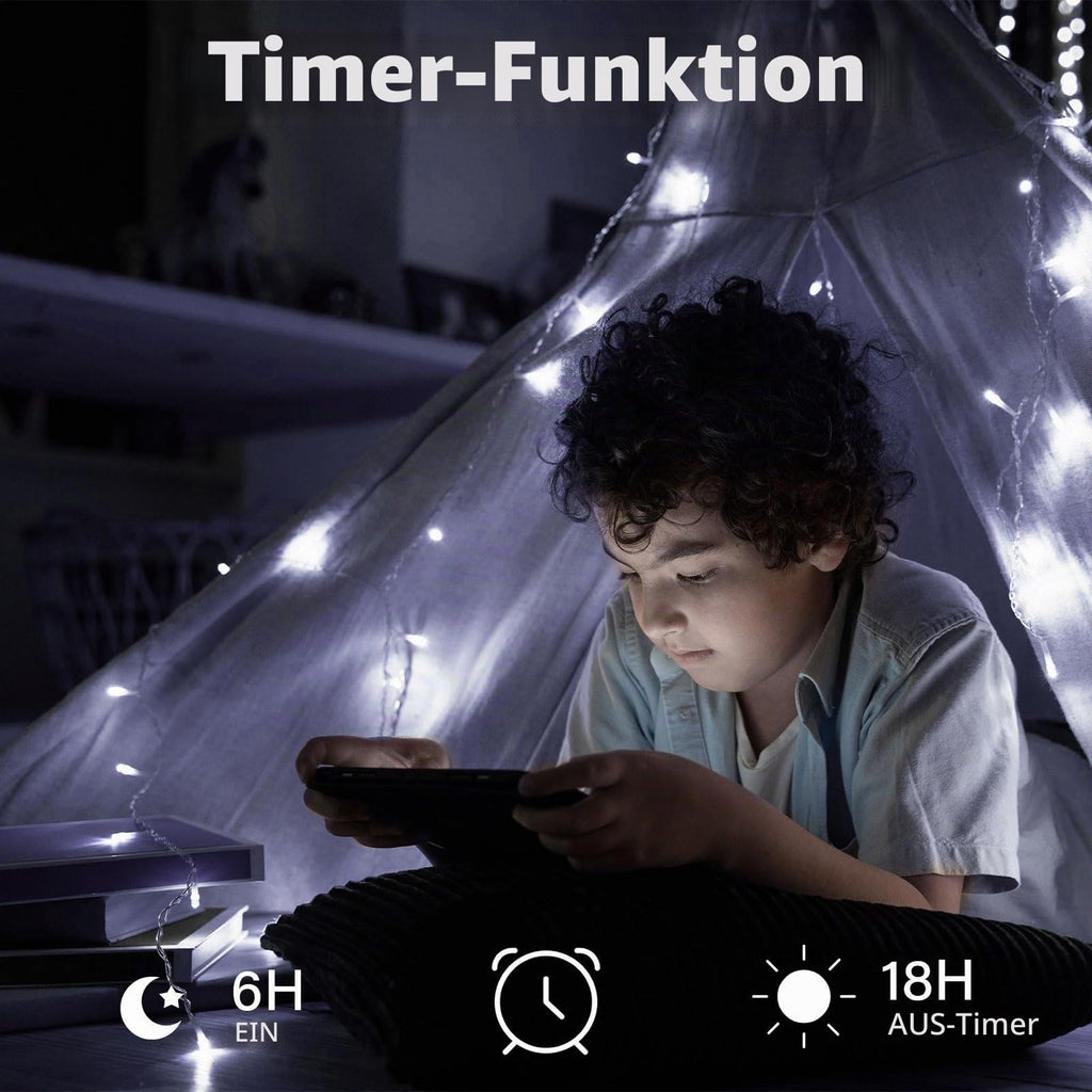 Dalugo 2 Stück Lichterkette Batterie, 3M 30 LED Orange Wasserdicht Lichterketten mit 6h Timer für Innen außen