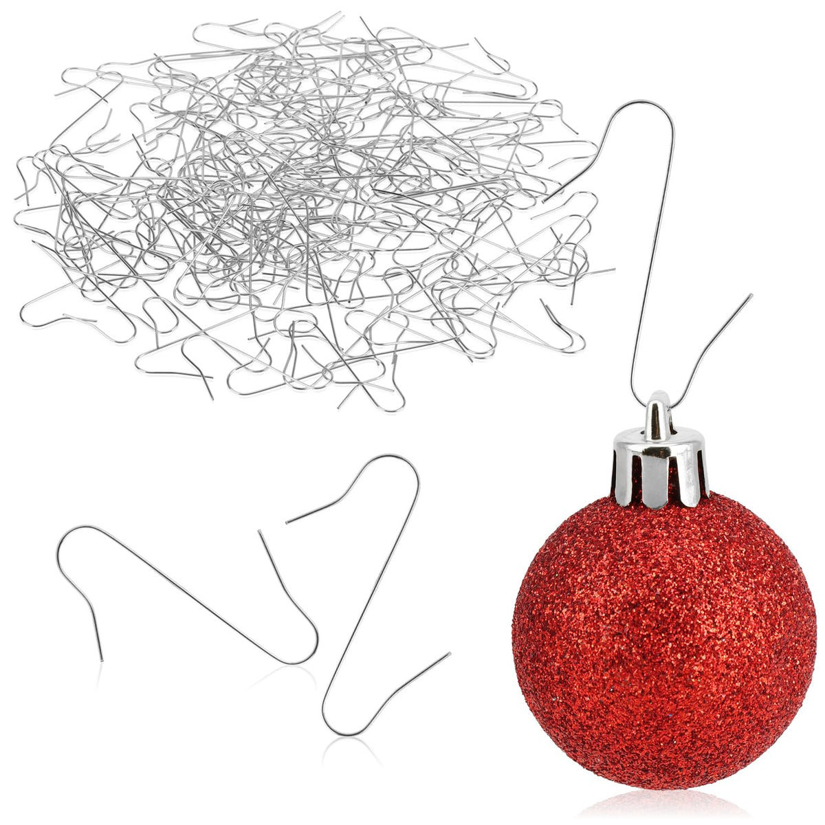 com-four® 300x Haken für Weihnachtsbaumschmuck, Schnellaufhänger