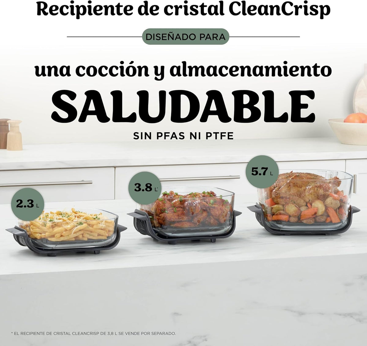 Ninja CRISPi PRO XL Glas-Heißluftfritteuse, 5 Funktionen, Moosgrün