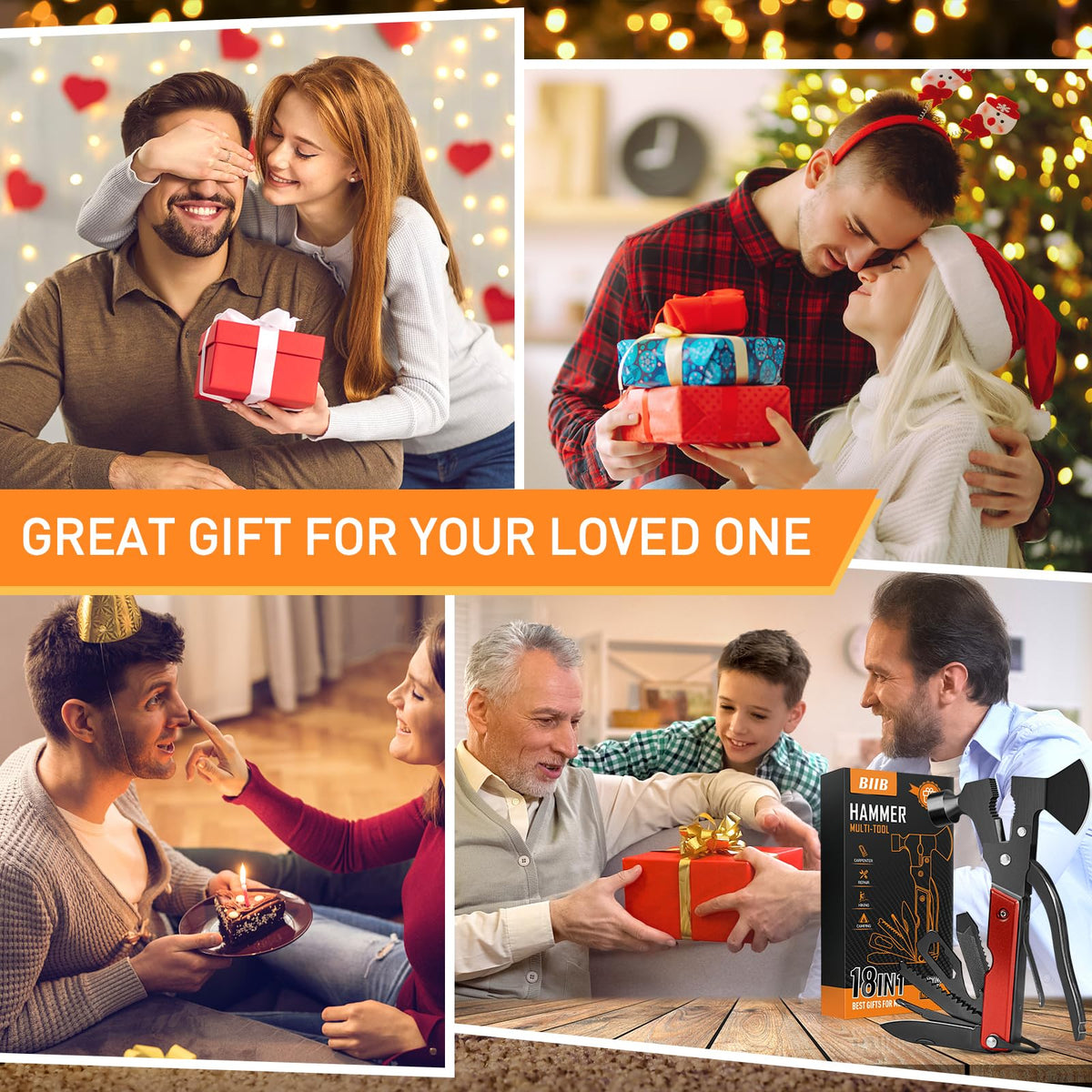 BIIB Geschenke für Männer, 12 in 1 Multitool Weihnachtsgeschenke für Männer