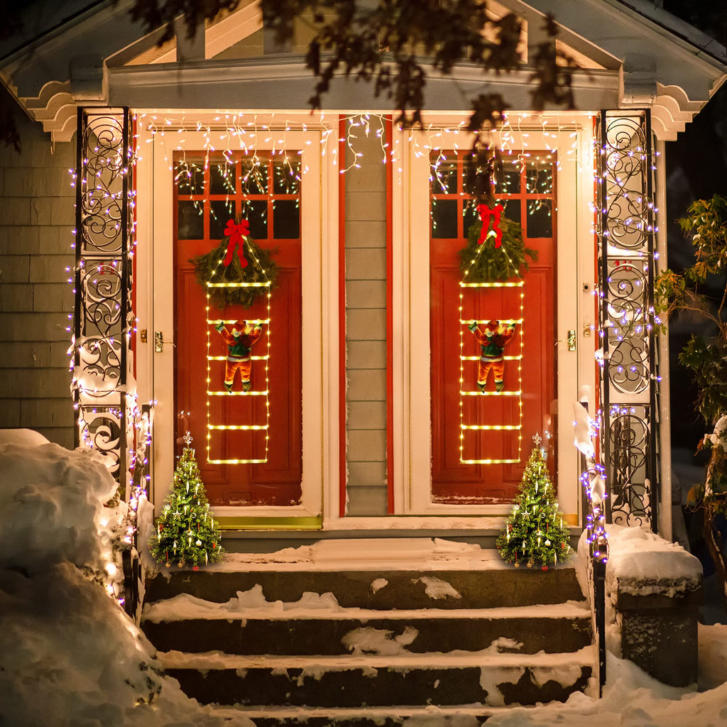 Geemoo LED Weihnachtsmann Leiter Lichterkette - 3 Meter LED Weihnachtsbeleuchtung Strombetrieben mit Timer, Speicherfunktion, 8 Modi, für Innen Außen Weihnachtsbaum Fenster Weihnachten Deko (Warmweiß)