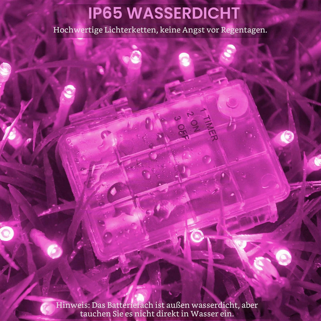 Dalugo 2 Stück Lichterkette Batterie, 3M 30 LED Orange Wasserdicht Lichterketten mit 6h Timer für Innen außen