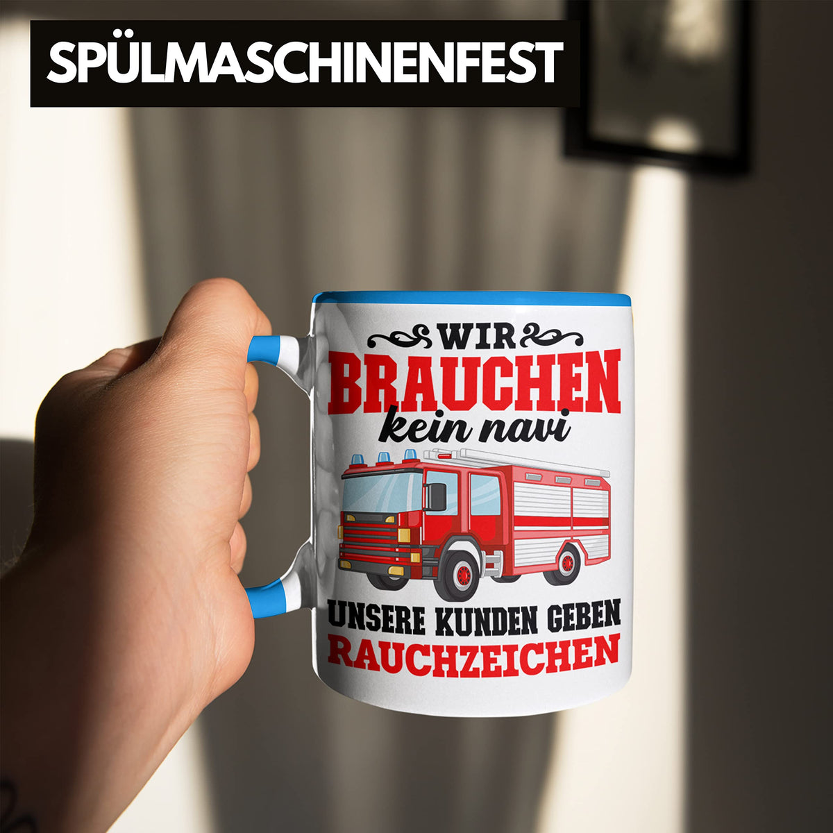 Trendation - Feuerwehr Tasse Geschenk Feuerwehrgeschenkartikel Mann Männer Erwachsene Feuerwehrmann Tasse Spruch (Rot)