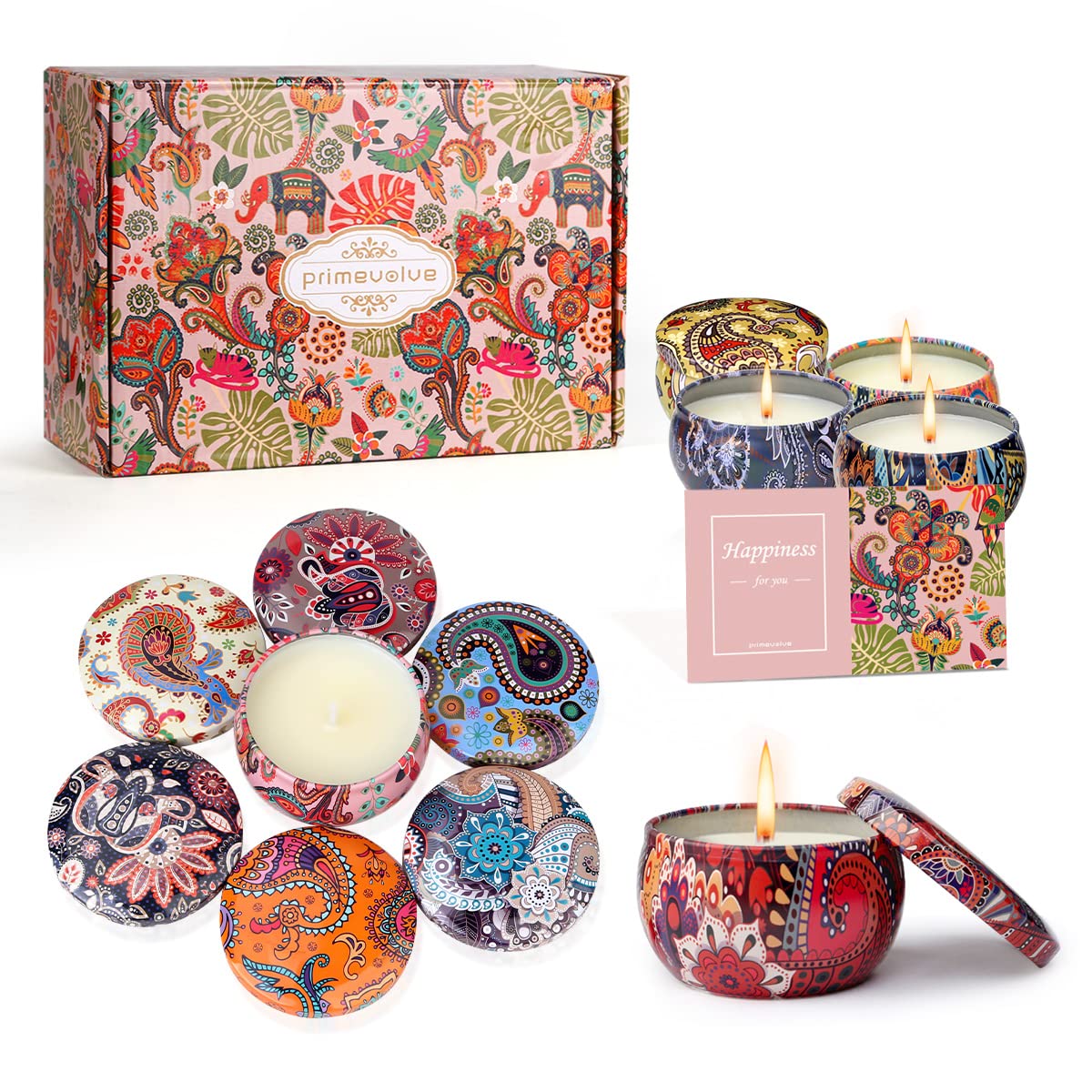 Primevolve Duftkerzen Geschenkset 12 Stück 2.5 OZ，Geburtstagsgeschenk für, Geschenke für ，Personalisierte Geschenke für Weihnachten,Jahrestag, Bad, Yoga, Kleine Geschenke für