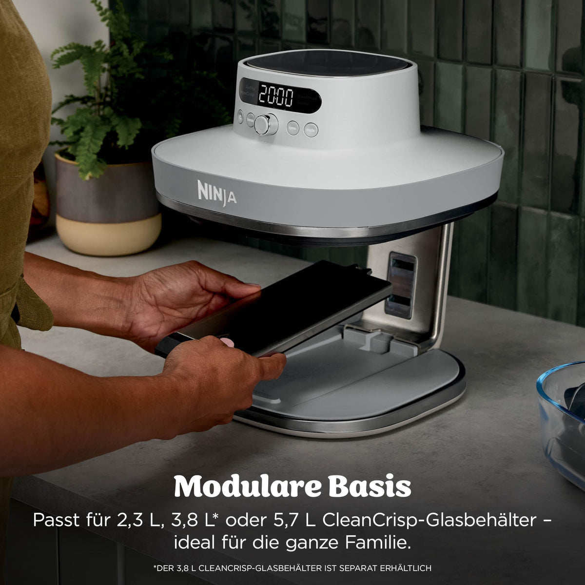 Ninja CRISPi PRO XL Glas-Heißluftfritteuse, 5 Funktionen, Moosgrün