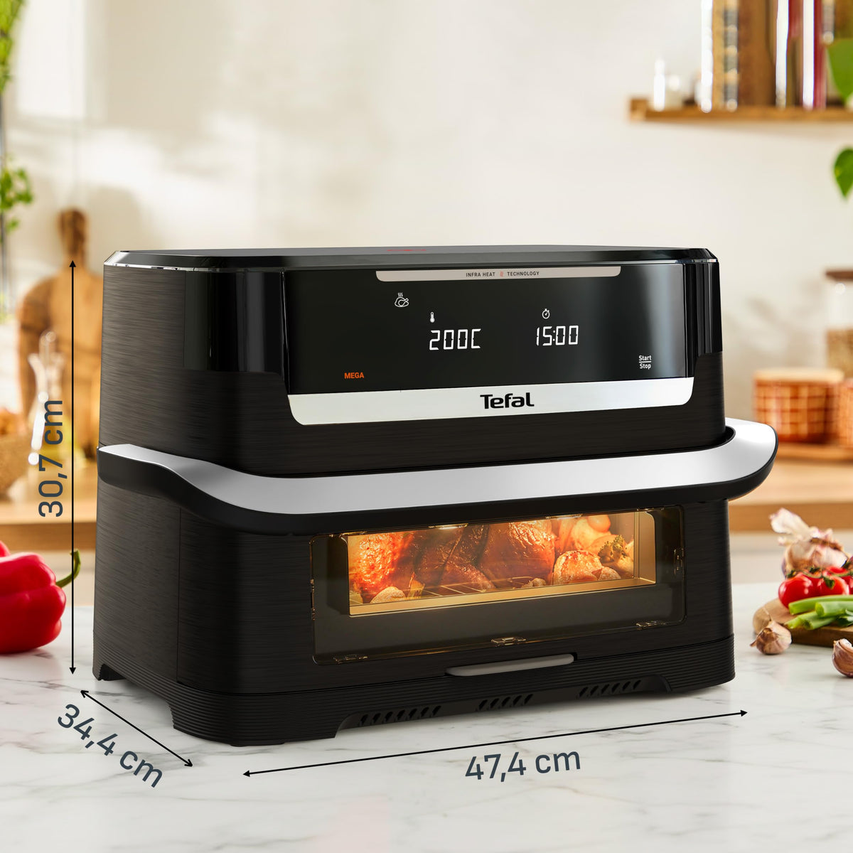 Tefal Dual Easy Fry Heißluftfritteuse 8,3 L mit 2 Kammern
