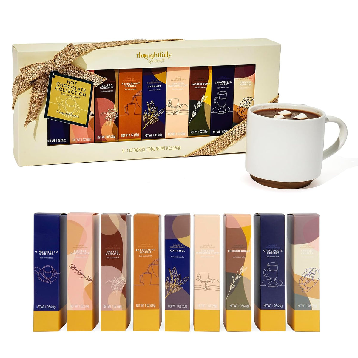 Thoughtfully Gourmet Kakao Geschenkset - 9 Sorten heiße Schokolade
