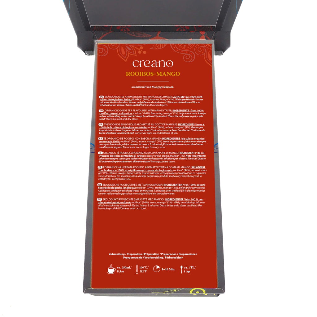Creano Premium Bio Kräutertee Geschenkset „ORGANIC HERBAL TEA“ - 9 Pyramiden-Teebeutel in 9 unterschiedlichen Sorten - 22,5g - NEUHEIT 2024*