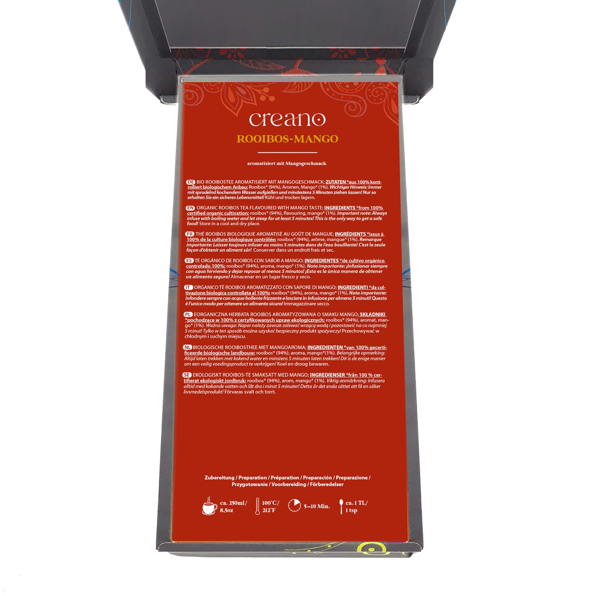 Creano Premium Bio Kräutertee Geschenkset „ORGANIC HERBAL TEA“ - 9 Pyramiden-Teebeutel in 9 unterschiedlichen Sorten - 22,5g - NEUHEIT 2024*