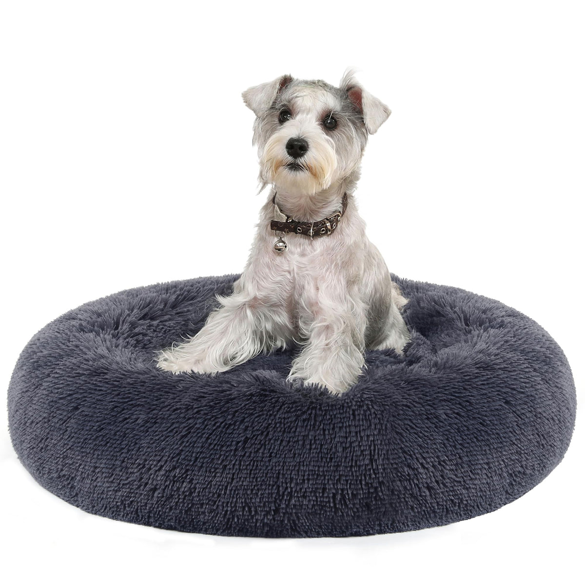 Feandrea Hundebett flauschig, waschbar, Langer Plüsch, 70 cm Durchmesser