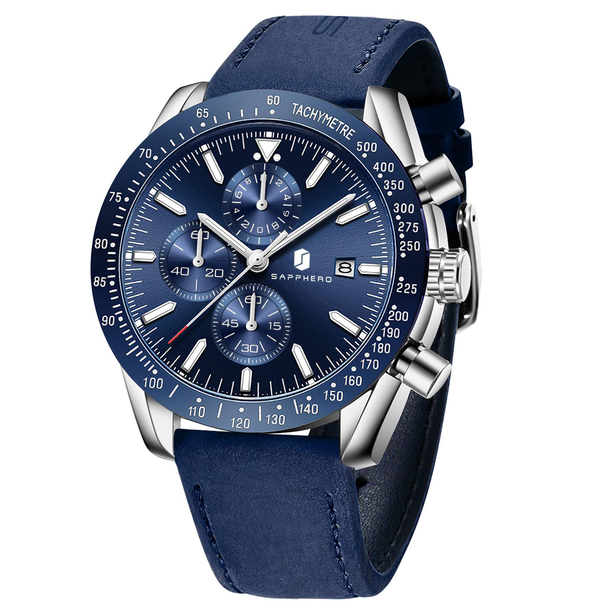 BENYAR Uhren Herren Analog Quarz Chronograph Herrenuhren Wasserdicht Datum Lederband Armbanduhr Lässig Business-Kleid fur Männer Klassische Elegantes Geschenk