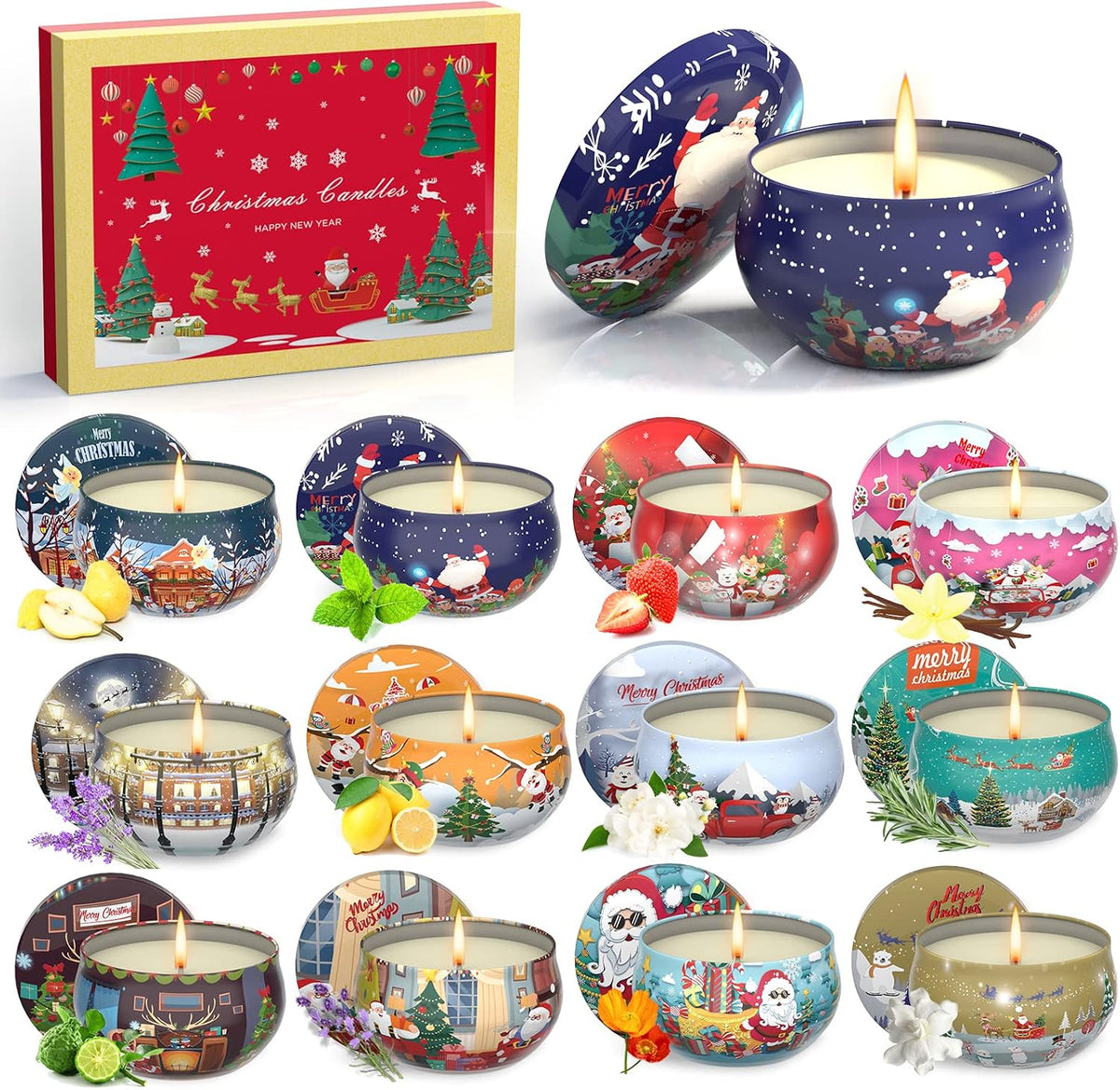 Primevolve Duftkerzen Geschenkset 12 Stück 2.5 OZ，Geburtstagsgeschenk für, Geschenke für ，Personalisierte Geschenke für Weihnachten,Jahrestag, Bad, Yoga, Kleine Geschenke für