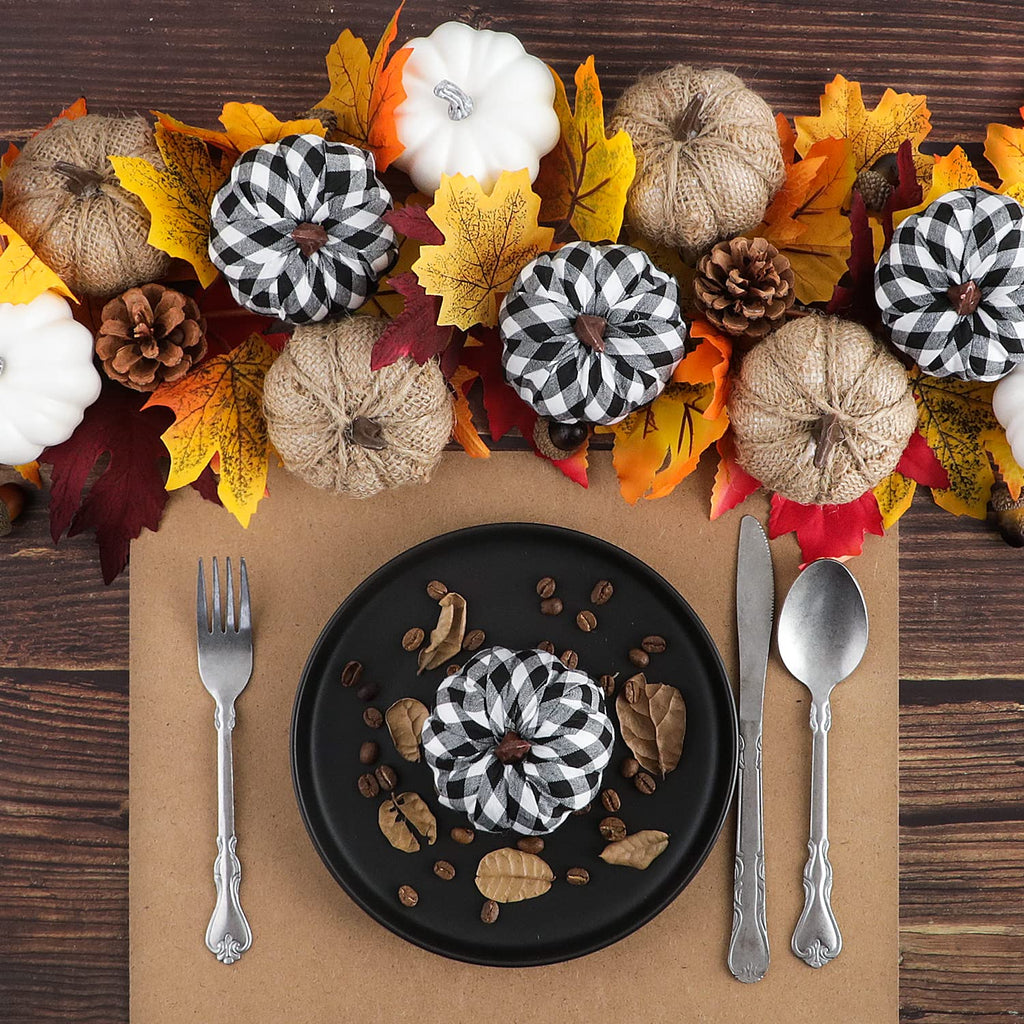 Benjia Kürbis Herbst Deko Dekoration Draußen, Groß Mini Orange Kürbisse Schaumstoff Zierkürbisse Herbstdeko Herbstdekorationen Halloween (Orange, 16 Stück)