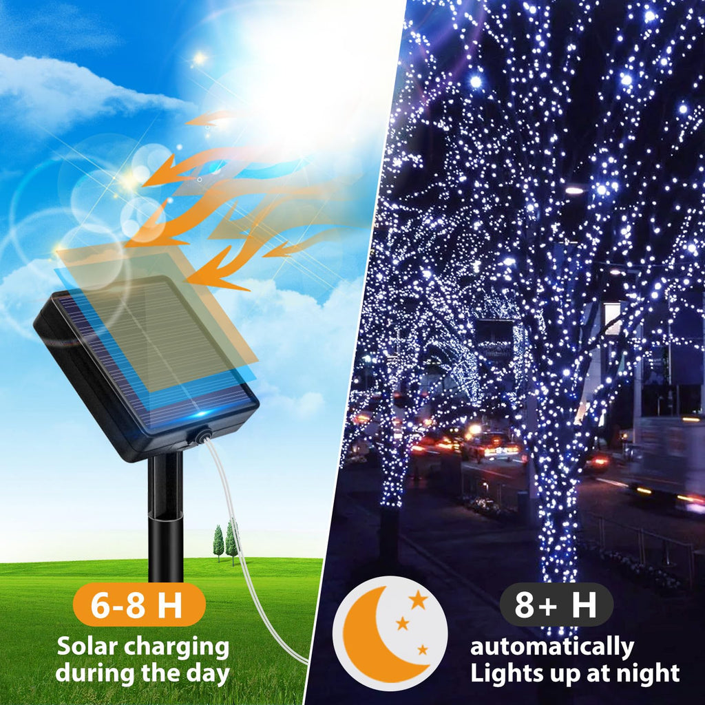 Peasur 3 Stück Solar Lichterkette Outdoor, 3x12M 120 LED Lichterkette Außen