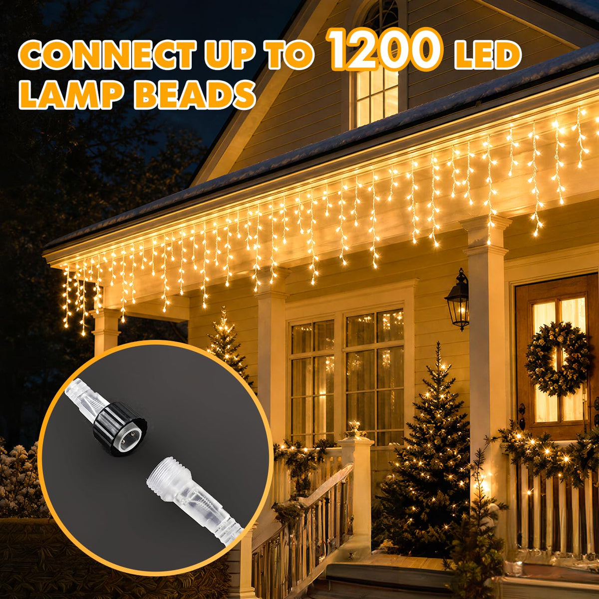 MAGGIFT 10M 400 LED Eisregen Lichterkette Außen Innen, Weihnachtsbeleuchtung Außen mit Fernbedienung/Timer/8 Modi,IP44 Wasserdicht Außenbeleuchtung Weihnachten Lichtervorhang Aussen für Balkon,Outdoor