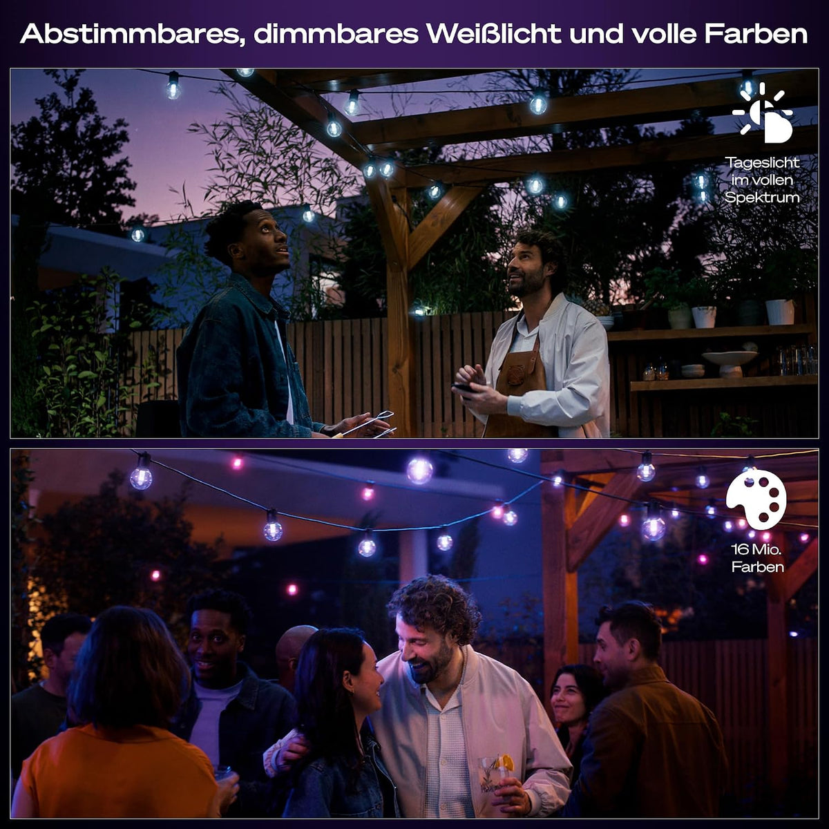 Philips Hue Festavia Globe Außenlichterkette, 7m, 10 Lampenkugeln