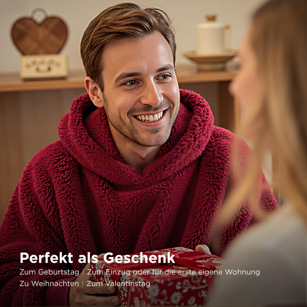 BEDSURE Hoodie Decke mit Ärmeln Geschenke Grau - 95x85cm