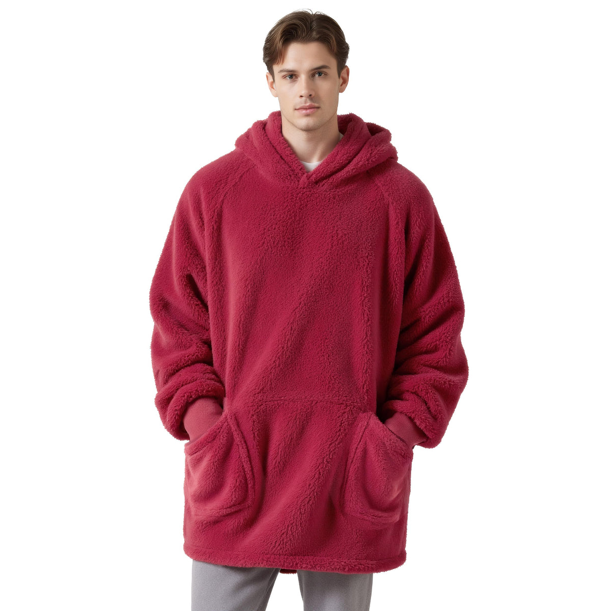 BEDSURE Hoodie Decke mit Ärmeln Geschenke Grau - 95x85cm