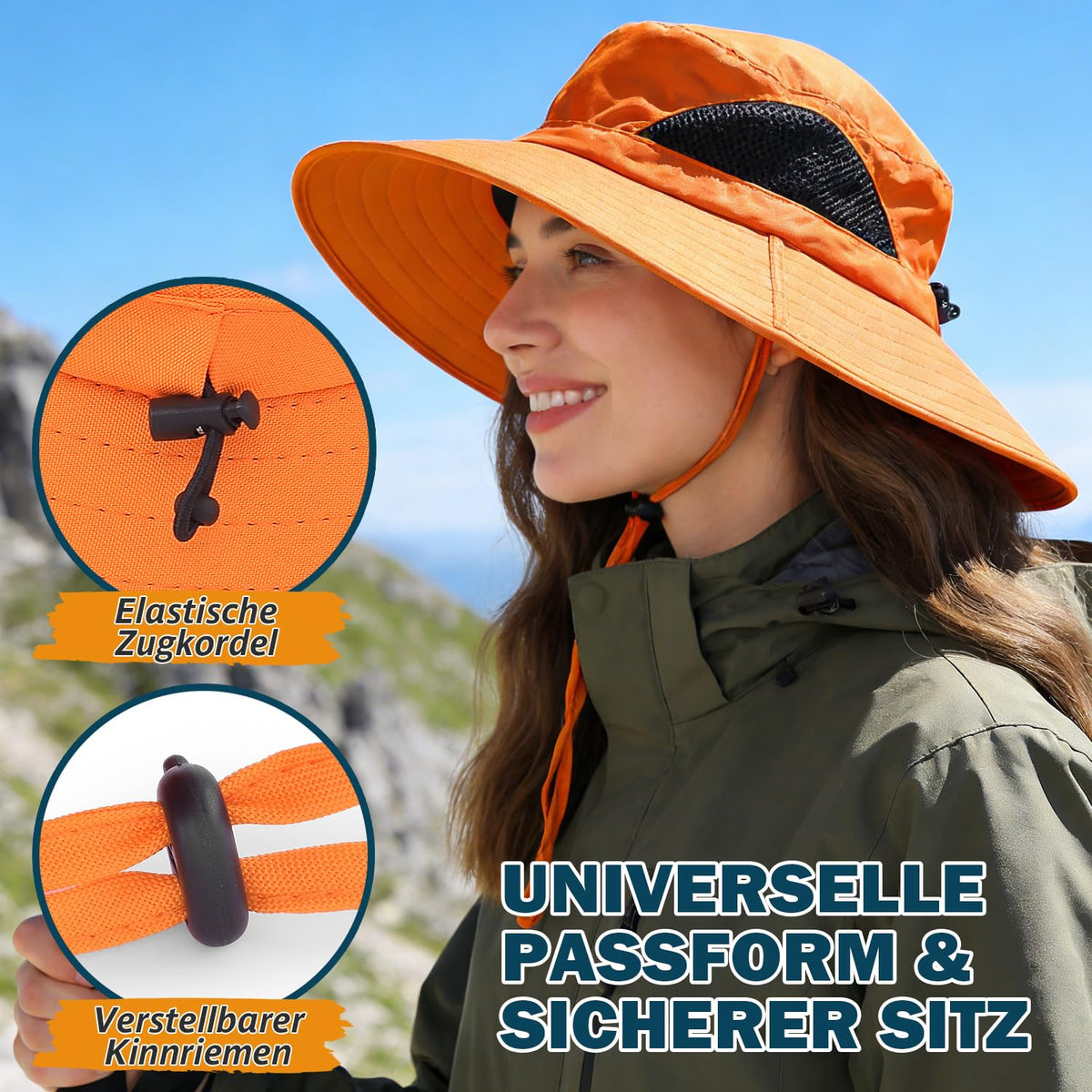 EINSKEY Breitkrempe Sonnenhut, wasserdichter Buschhut für Damen und Herren