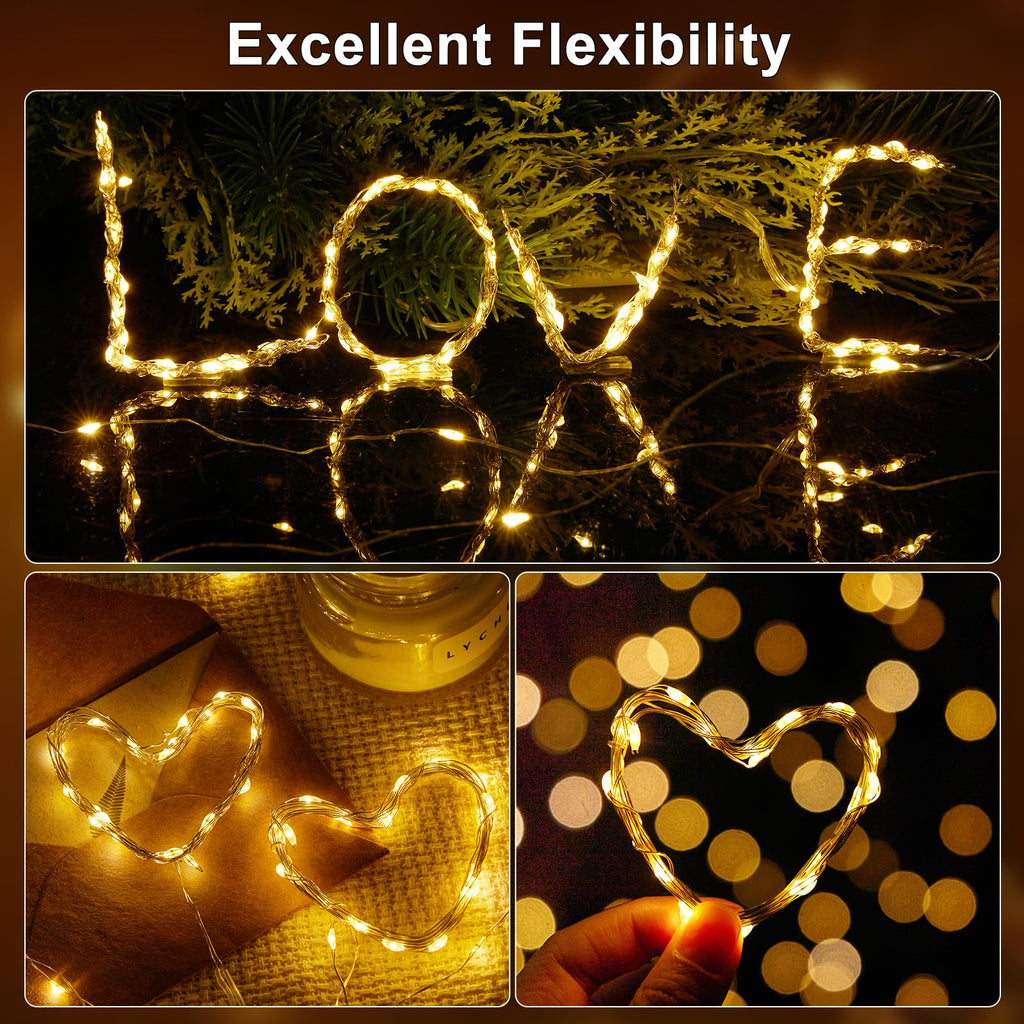 30 Stück Lichterkette Batterie 10 LED Lichterkette mit Batterie 1M LED Lichterketten 3.3FT Lichterketten für Innen Weihnachten Deko