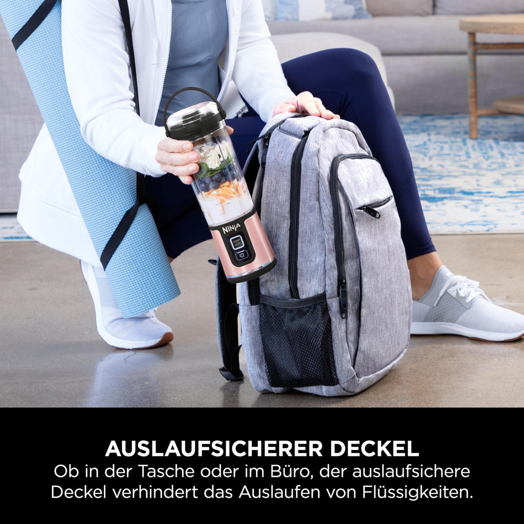 Ninja Blast Tragbarer Mixer / Blender / Smoothie Maker, 530ml Becher, Auslaufsicherer Deckel, Leistungsstarker Mini Standmixer, Kabellos & Wiederaufladbar, Zerkleinert Eis & Obst, Blau, BC151EUNV