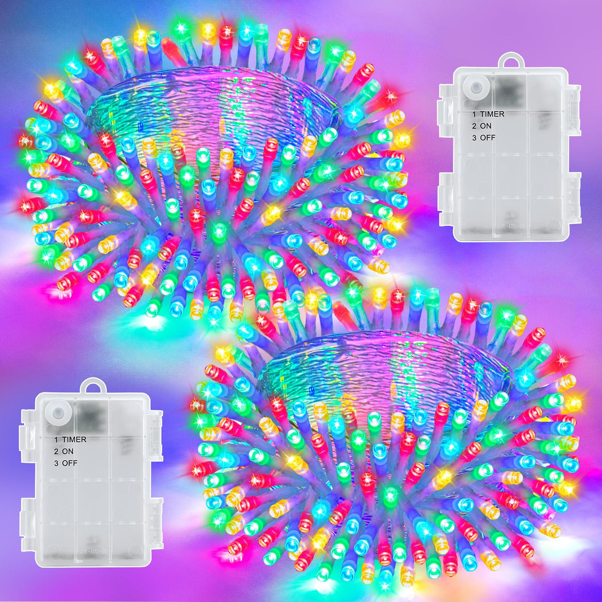 Dalugo 2 Stück Lichterkette Batterie, 3M 30 LED Orange Wasserdicht Lichterketten mit 6h Timer für Innen außen
