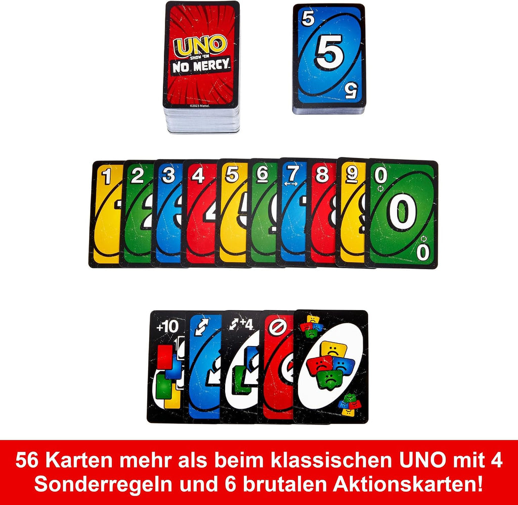 Mattel Games UNO Show ‘em No Mercy Kartenspiel in Aufbewahrungsdose, ab 7 Jahren