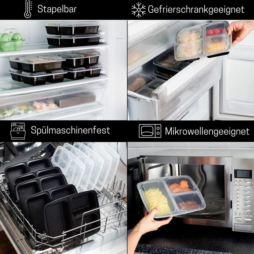 Igluu Meal Prep Boxen (10er-Pack) 2 Fächer – 887ml