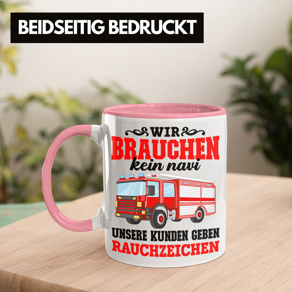 Trendation - Feuerwehr Tasse Geschenk Feuerwehrgeschenkartikel Mann Männer Erwachsene Feuerwehrmann Tasse Spruch (Rot)