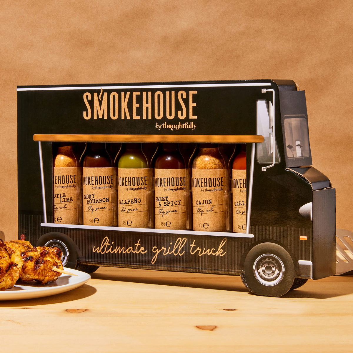 Thoughtfully - Scharfe Saucen Geschenkset - Street Food Truck Airstream Probierset Mit 4 Pikanten Chili-Saucen - Geschenk für Männer und Frauen