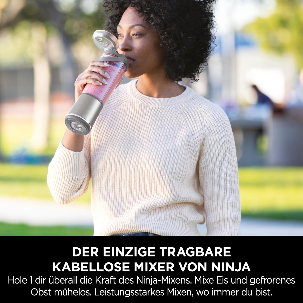 Ninja Blast Tragbarer Mixer / Blender / Smoothie Maker, 530ml Becher, Auslaufsicherer Deckel, Leistungsstarker Mini Standmixer, Kabellos & Wiederaufladbar, Zerkleinert Eis & Obst, Blau, BC151EUNV